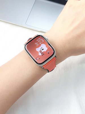 熱賣  樂雨適用于iwatch7蘋果手表表帶Apple Watch6代真皮皮質38/40/42/44/4