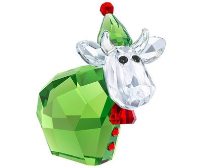 甯@全新專櫃正品 SWAROVSKI 施華洛世奇 2017限定 聖誕牛 SANTA’S HELPER Mo  水晶塑像