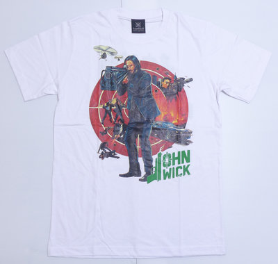 【Mr.17】 John Wick 捍衛任務 殺神 基努李維 電影進口短袖白色T恤 T-SHIRT(KR085)