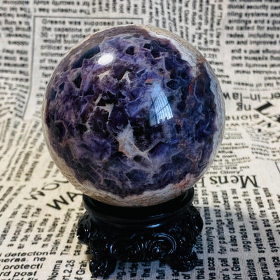 C1301天然紫水晶球擺夢幻紫色水晶居家飾品，原石打磨，隨手 水晶 擺件 原石【天下奇物】938