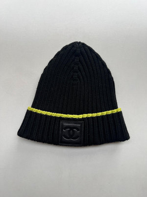 Chanel香奈兒方標冷帽大logo冷帽針織帽子9.8新正品Chanel vintage
