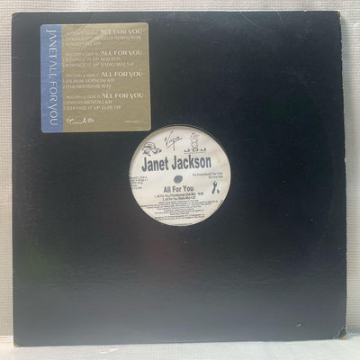 美國R&B天后-珍娜傑克森-一切為你-二手混音雙碟單曲黑膠唱片 (美國宣傳版）Janet Jackson - All For You Maxi-Single