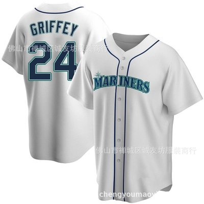 現貨球衣運動背心水手 24 白色球迷 棒球服球衣 MLB Griffey baseball Jersey