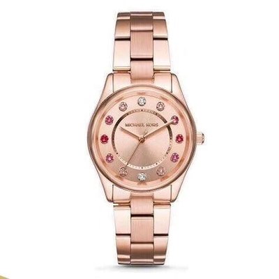 雅格時尚精品代購Michael Kors腕錶 MK手錶 MK6604 寶石刻度錶面流行手錶 腕錶 美國代購