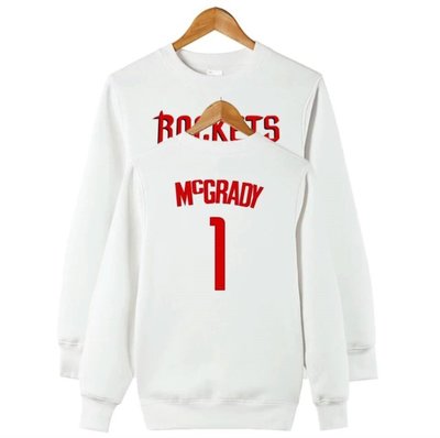 🔥Tracy McGrady長袖棉T恤上衛衣🔥NBA火箭隊Nike耐克愛迪達T-Mac運動籃球衣服圓領大學T男664