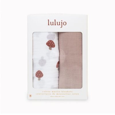 加拿大lulujo 經典多功能竹纖維包巾-2入組(蘑菇)