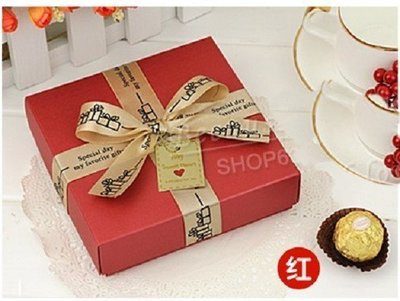 (甜心手作坊)9格巧克力盒 喜糖盒 禮品盒 包裝盒1組(紅色)