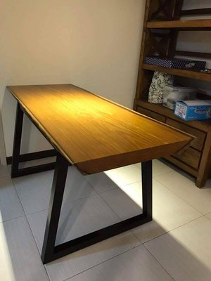 柚木桌板+特製鐵桌腳 (工業風)