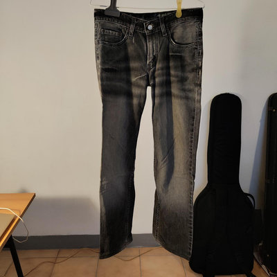 Levi's levis 532 黑色 刷色 灰色 直筒 靴形褲 牛仔褲 boot cut jeans pants black fade 拉鍊 zip