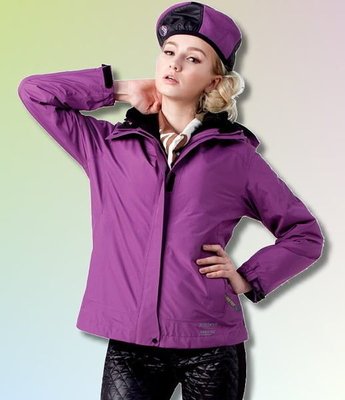 JORDON 女款GORE-TEX+刷毛 紫色 防風外套 防水外套 保暖外套 二件式外套 出國旅遊 免運費 喜樂屋戶外