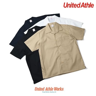 【強哥批發】United Athle 1759-01 特殊布不易起皺 古巴領 工作短袖襯衫 純棉襯衫 工作襯衫 休閒襯衫