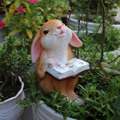 現貨熱銷-可愛兔子擺件創意可愛動物花園樣板房露臺裝飾民宿兒童布景擺件,特價~特價