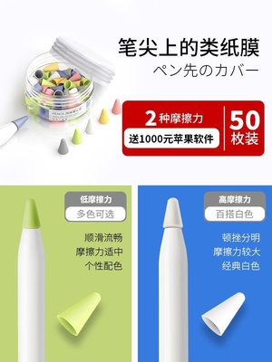 「呦呦精品屋」 LZL【多摩擦力】蘋果筆尖套APPLE PENCIL防滑耐磨靜音類紙膜硅膠保護套IPAD筆一二12代筆頭尖IPENCIL筆套筆帽D6S3