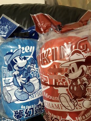 現貨7-11 Disney 迪士尼夢幻露營集點送 限量可拼接全開式睡袋 藍色款/紅色款.另18L摺疊大保冷袋.經典造型盤
