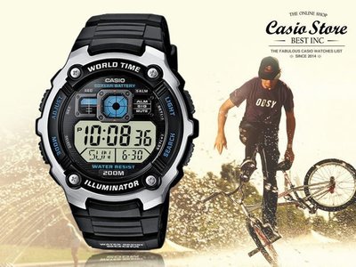 CASIO AE-2000W 模擬指針數位電子錶 男錶 運動錶 飛機儀表板 防水,近全新
