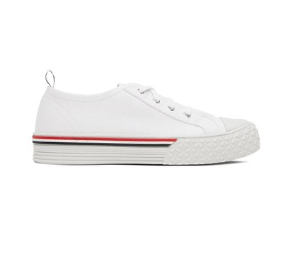 [全新真品代購-S/S23 SALE!] THOM BROWNE 藍白紅細節 白色帆布 休閒鞋 / 帆布鞋