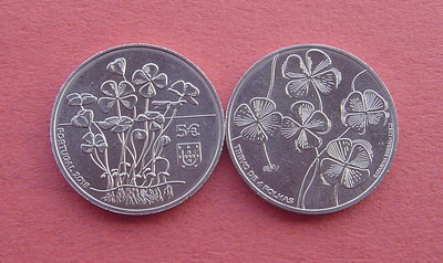 銀幣雙色花園-葡萄牙2018年幸運四葉草-5E紀念幣