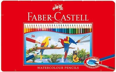 =小品雅集= 德國 FABER-CASTELL 輝柏 36色 水性色鉛筆（鐵盒裝附水彩筆）