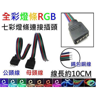 天天易購網 LED RGB 七彩燈條 公接頭 母接頭 4PIN 4芯 燈帶 連接線 連接器端子線 控制器 5050