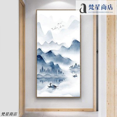【熱賣精選】新中式手繪立體油畫入戶玄關裝飾畫抽象定制壁畫客廳山水風景掛畫正品