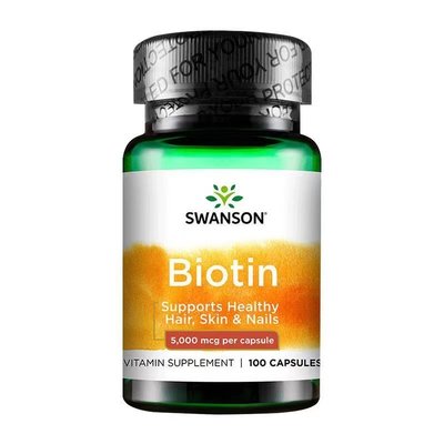 樂派 美國Swanson Biotin 5000mcg 100粒 生物素 維生素H 維生素B7 輔酶R 斯旺森