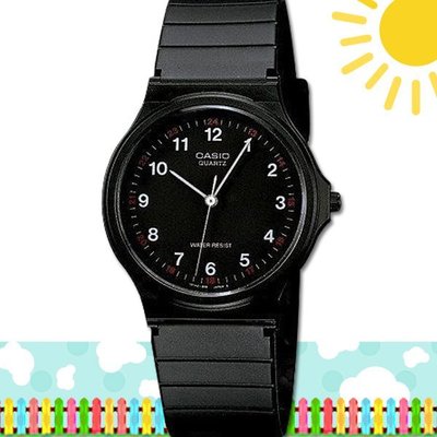 【促銷款】CASIO 時計屋 卡西歐手錶 MQ-24-1B 學生錶 中性錶 指針錶 膠質錶帶 (另有MW-59)