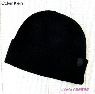 [美國購回CK真品, 現貨在台]全新 Calvin Klein (CK) 黑色針織中性毛帽/交換禮物