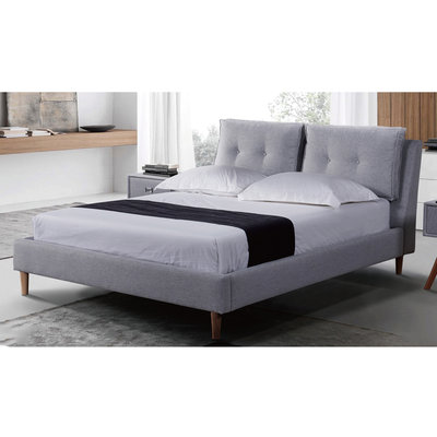 【在地人傢俱】22 Z便宜購N-K206灰色布面5尺雙人床台/床架 ZSH301-5