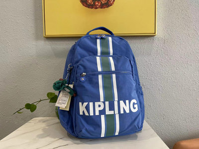 猴子包 Kipling K21305 藍色字母 大型 拉鍊款 輕量 防潑水 後背包 預購
