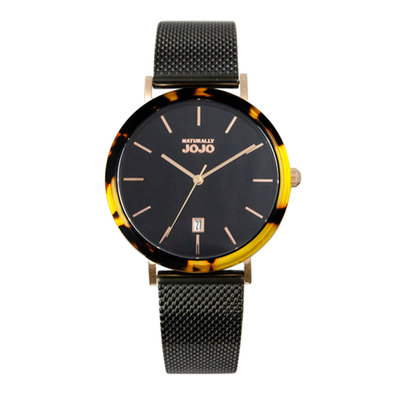 【時光鐘錶公司】NATURALLY JOJO JO96978-88R 歐風時尚玳瑁質感套錶禮盒 情人節禮物男錶女錶 錶
