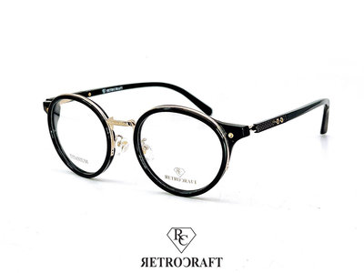 【本閣】RETROCRAFT RC1055 義大利製手工眼鏡黑色大圓框 thom chrome 999.9
