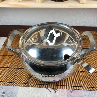 【二手】 食用器｜日本產金屬湯鍋帶不銹鋼湯勺599 古玩雜項 回流【好運來】