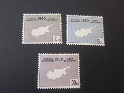 【雲品14】塞浦路斯Cyprus 1960 Sc 198-200 set MH 庫號#B534 13554