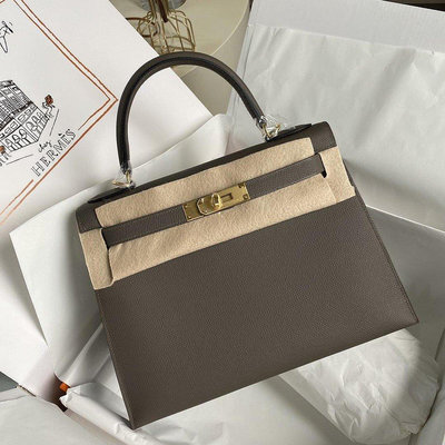 Hermes 愛馬仕 新款 Kelly 錫器灰8F epsom皮 28cm 里外純手工 手提包 女包 現貨