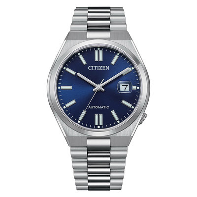 【台南 時代鐘錶 CITIZEN】星辰 NJ0150-81L 日期顯示 藍寶石鏡面 鋼錶帶 機械男錶 藍/銀 40mm