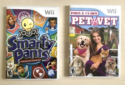 Wii Paws And Claws Pet Vet+Smarty Pants 美規 遊戲片 共2片