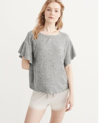 《I Love Usa》全新真品 Abercrombie Fitch (A&F)  FLUTTER SLEE 寬袖短T