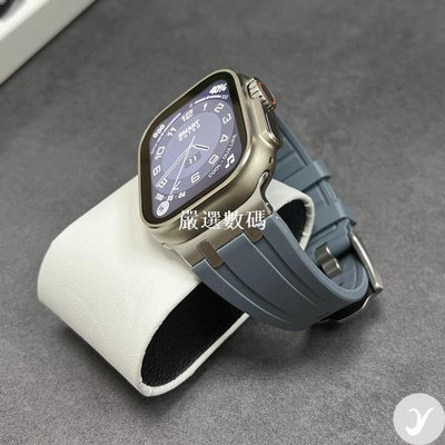 【嚴選數碼】Apple Watch 皇家橡樹AP錶帶 防水矽膠錶帶 適用於 Ultra S9 8/7/6 45mm 40