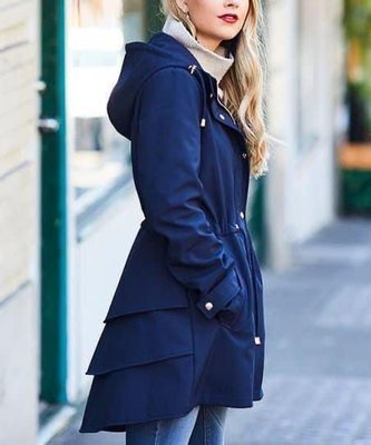 全新正品美國女星傑西卡·辛普森設計品牌防風防水刷毛外套（L）藍