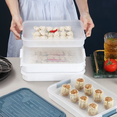 新品 餃子盒廚房收納盒家用水餃盒冰箱冷凍保鮮盒雞蛋盒大號餃子托盤 促銷