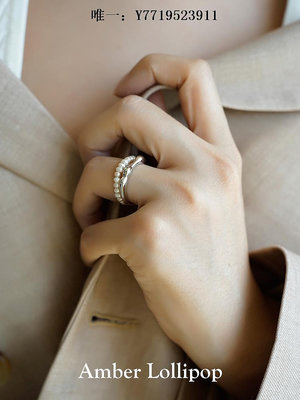 戒指安鉑洛利 珍珠戒指女小眾設計高級感簡約氣質百搭純銀食指戒對戒