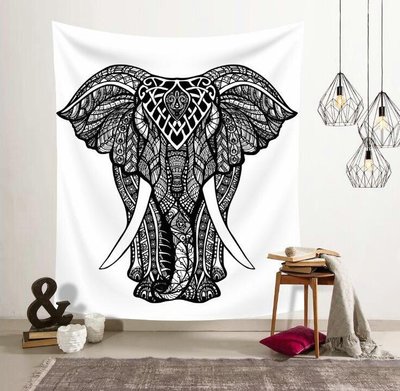 【M WareHouse】印度風 剪紙大象 掛毯 。B071027
