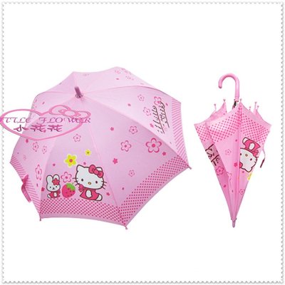 ♥小花花日本精品♥Hello Kitty  兒童傘 直傘 長柄雨傘 陽傘 粉色側姿小兔 55516006