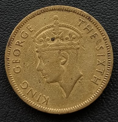 香港   1950年   喬治六世   一毫 10分   銅幣  1712