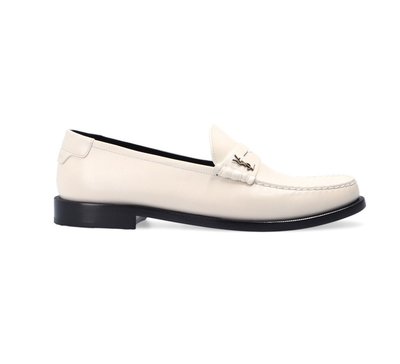 [全新真品代購-S/S22 新品!] SAINT LAURENT YSL 白色皮革 樂福鞋 / 皮鞋
