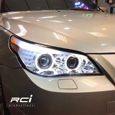 RC HID LED專賣店 BMW E60 E61 03-08 雙魚眼大燈 LED方向燈 全新 3D導光 光圈 (C)