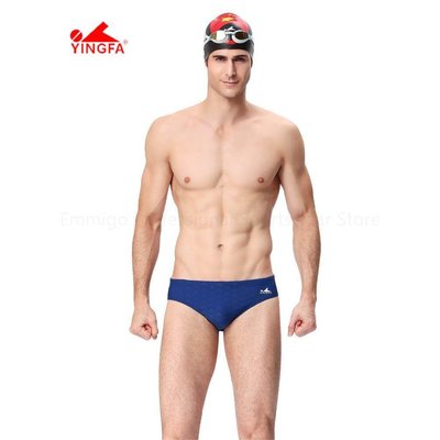Yingfa 游泳短褲 水線設計男士泳褲藍色男士泳褲