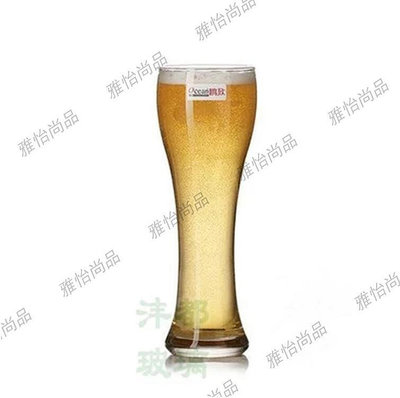 全館免運 Ocean玻璃啤酒杯收腰果汁杯扎啤杯超大啤酒杯家用創意高級啤酒杯水晶酒樽 可開發票