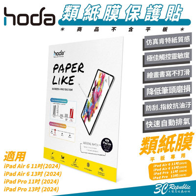 Hoda 電競 磨砂 霧面 9H 玻璃貼 保護貼 螢幕貼 適 iPad Air 6 Pro 11 13 吋 2024