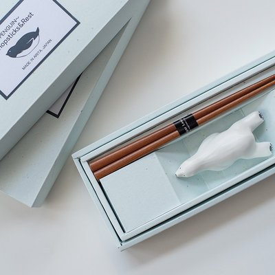 “正品”日本進口北極熊企鵝海豹動物造型陶瓷筷架筷托筷子禮盒創意禮品